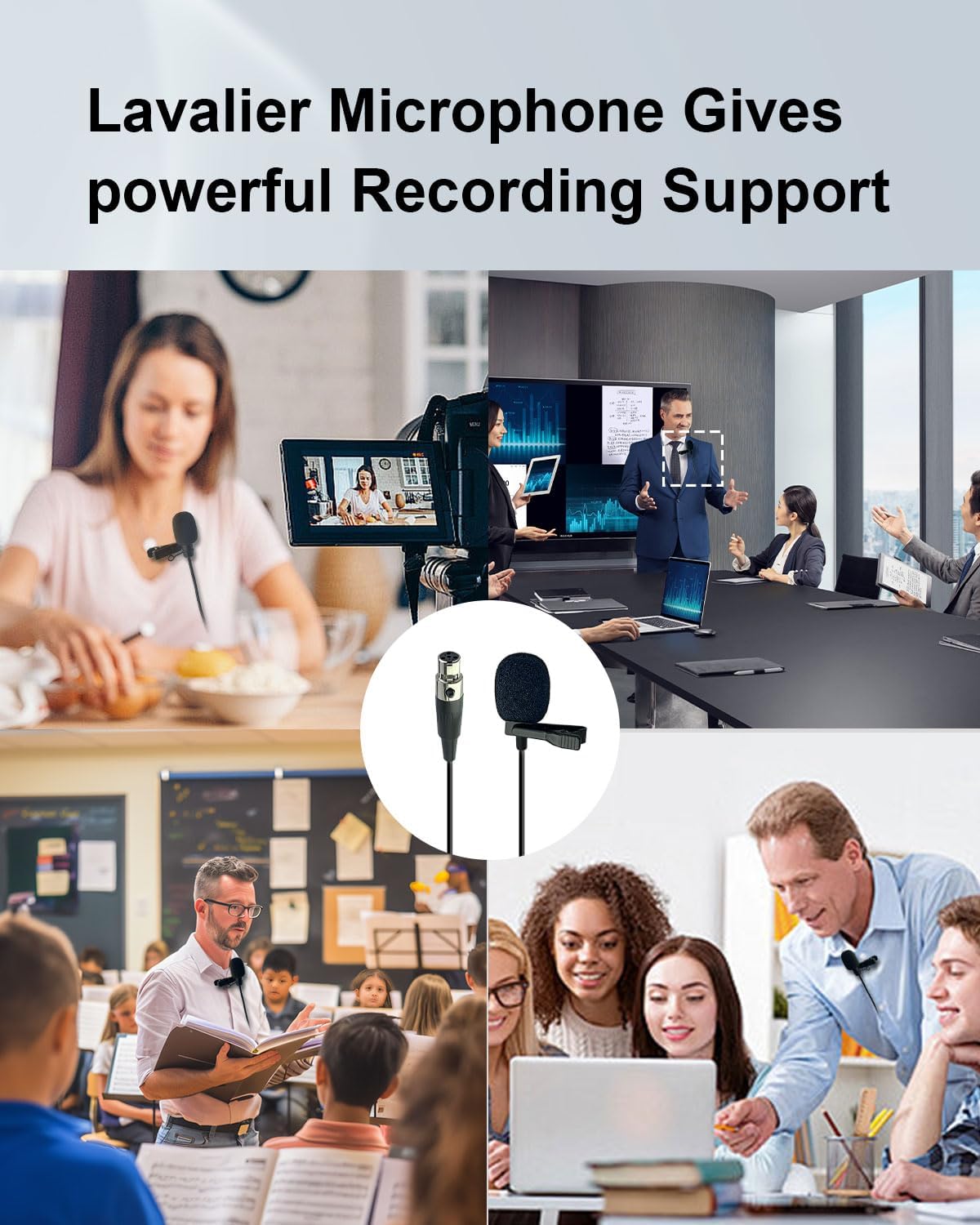Ta4f Plug Lavalier Lapel Microphone for Shure Wireless Transmitter, 1.5M Wired Unidirectional Condenser Mic for YouTube, Lectures, Living Performance - Mini XLR Ta4f Plug