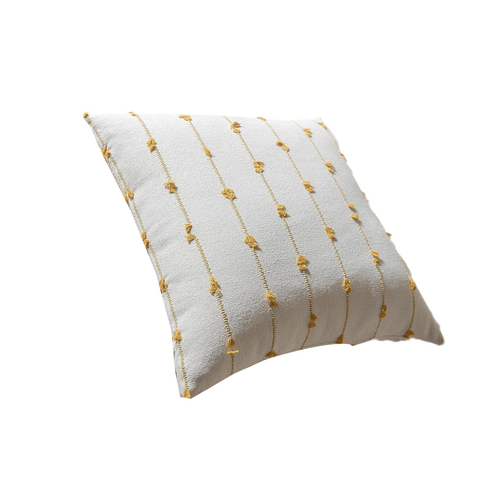 Buxuaaaa Polycotton Pillow Cover 45x45cm Breathable Striped Jacquards Pattern Skin Friendly Home Hotel Accessory Polyester Cotton Blend Pillow Cover