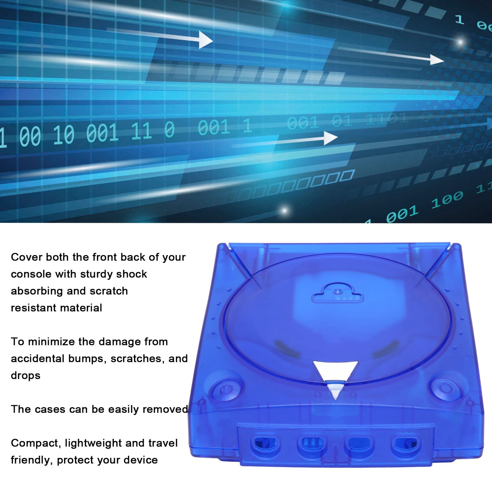 Protector de Consola de Juegos, Carcasa Translúcida de Plástico Translúcido Azul para Consola de Juegos Dreamcast DC