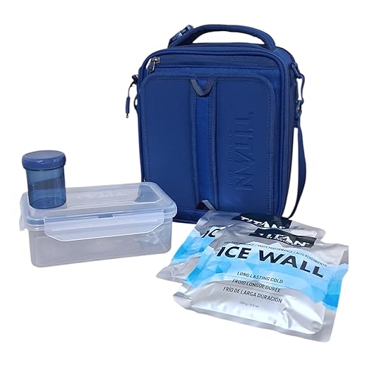 Titan by Arctic Zone Expandable Lunch Box – Insulated, Crush-Resistant Cooler with 2 Ice Walls & Leak-Proof Lining – Meal Prep Bag with Strap & Container for Work & Travel | Black