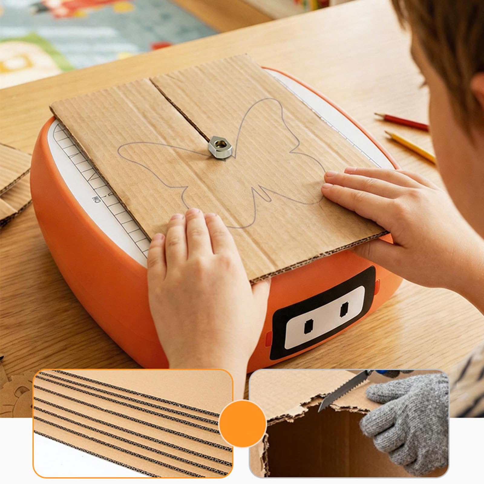 Taglierina per Cartone, Sega Elettrica Fai-da-Te, Senza Lame, per Cartone Spesso 3 Mm, Cartone Ondulato, Carta Kraft A4, Modelli 3D E Progetti Scolastici
