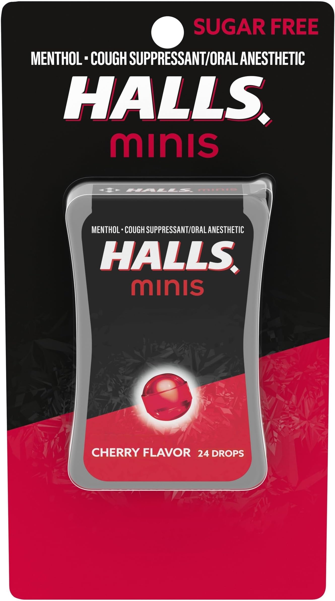 Minis Cherry Flavor Sugar Free Cough Drops, 24 Drops