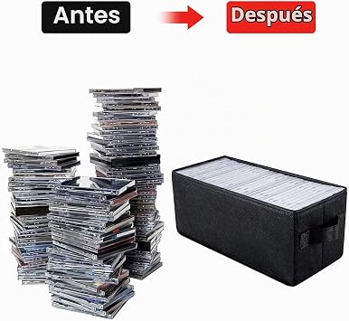 UENTIP Storage Cases for 30 CDs in Full Cases and 60 Slim CDs with 2 Stands, 13.2 x 5.9 x 5.3 inches