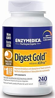 Enzymedica - Digest Gold with ATPro, 240 Capsules - Digestive Enzyme Supplements - Enzymes for Digestion & Bloating Supplement - Indigestion & Heartburn Relief - Gas Bloating Relief for Men and Women