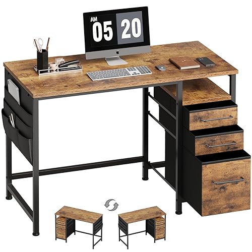 Ｍａｉｈａｉｌ Maihail Small Desk with Drawers, 40 inch Computer Desk