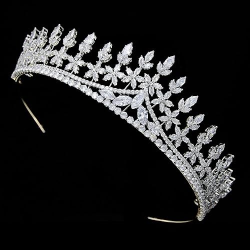 Miniatura 4 de Tiaras de boda para novia, circonita cúbica, princesa, corona, corona, concurso, fiesta, coronas para quinceañeras de 15 años, tocados de novia para