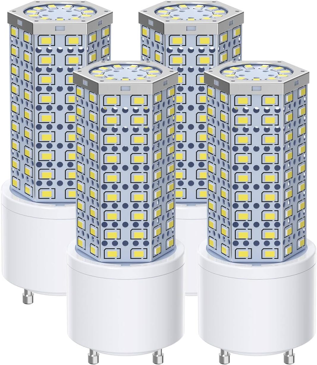 BMXKPO 13W GU24 LED Light Bulbs 4-Pack, Dimmable 2 Prong Light Bulb,5000K Daylight,Twist and Lock Base,Replacement for 23W T2 Spiral CFL,1950LM