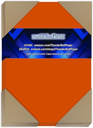 50 hojas de papel de tarjeta/cubierta de color naranja oscuro brillante – 5 x 7 pulgadas foto | tarjeta | tamaño del marco – 65# (65 libras)