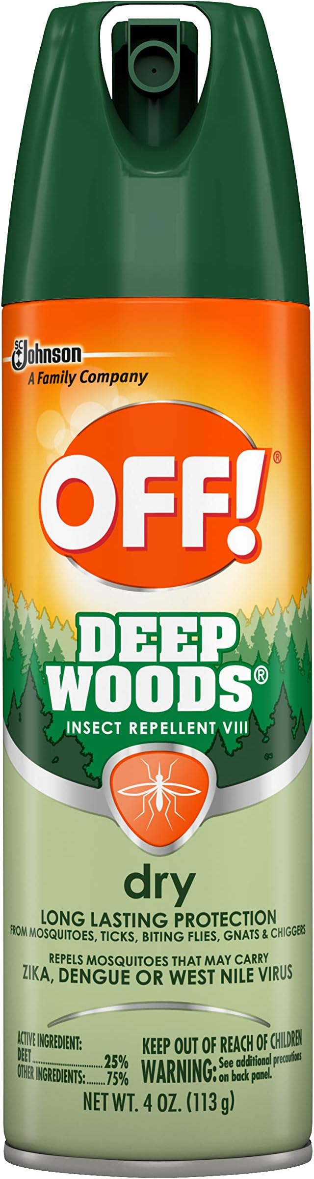 OFF! Deep Woods Insect & Mosquito Repellent VIII, DryTouch Technology, Long Lasting Protection 4 oz.