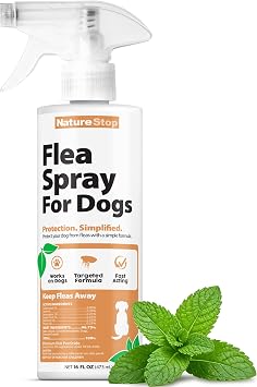 Flea Spray for Dogs, Gentle & Effective Flea Treatment for Pets, 16 oz 475mL