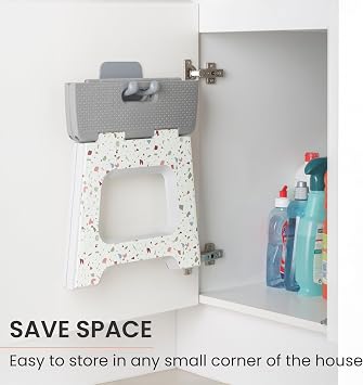 Vigar Compact Folding Step Stool, 12-1/2 Inch, Terrazzo