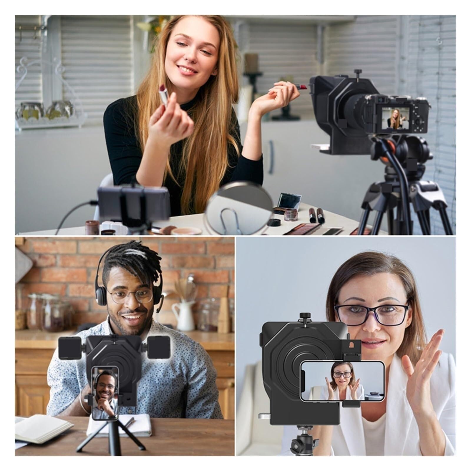 Teleprompter, Smartphone-Teleprompter Mit Fernbedienung Für Die Videoaufzeichnung Von Live-Streaming-Interviews für Live-Streaming