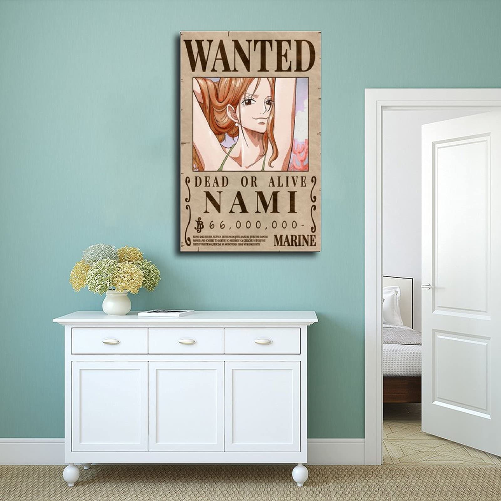 Amazon｜ワンピース ナミ バウンティ Wantedアニメポスター キャンバス
