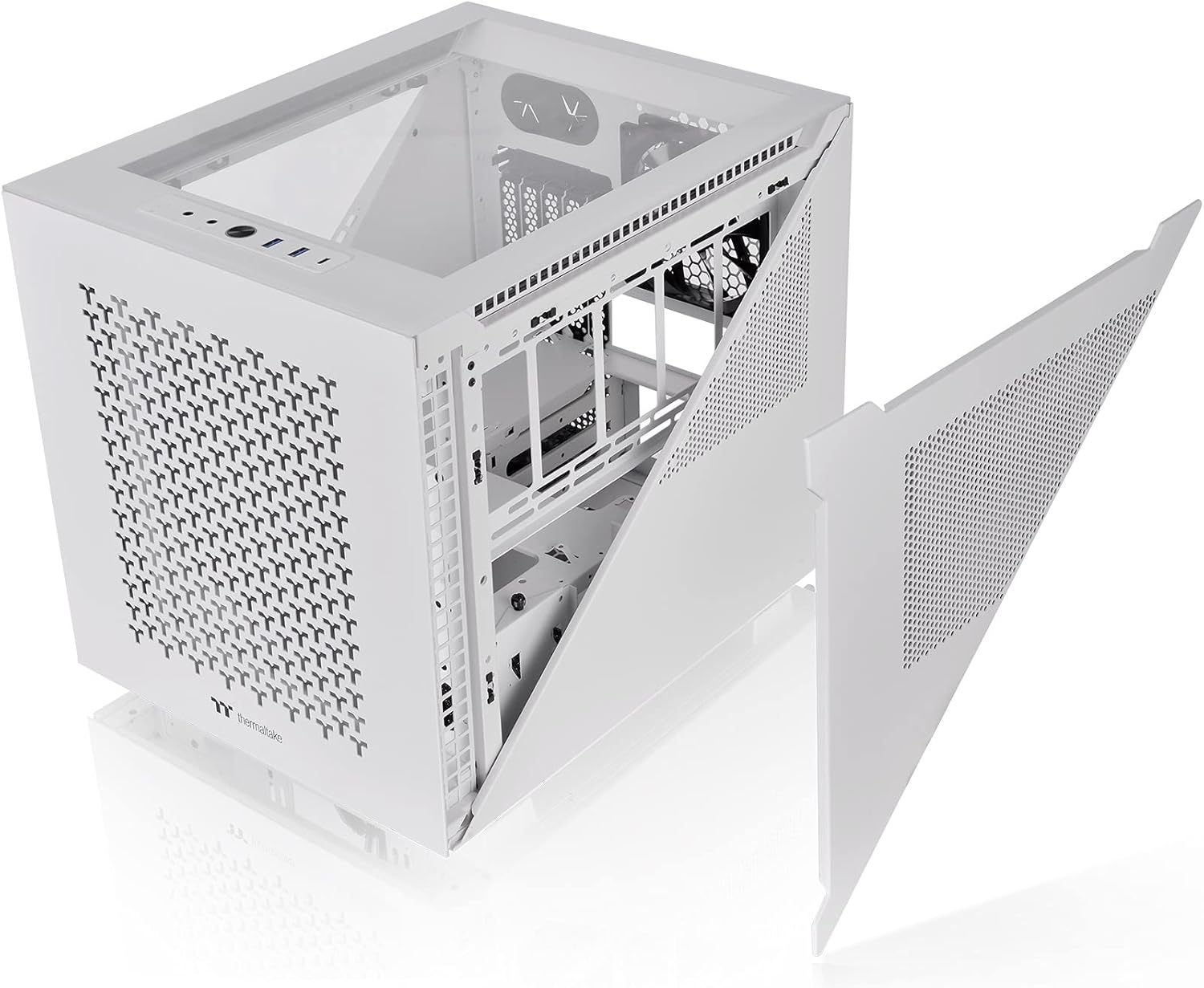 Thermaltake Divider 200 TG Air Snow/Micro ATX Case/PC Case/Tempered Glass/White