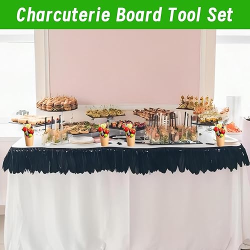 Miniatura 10 de Juego de tazas de charcutería de 12 onzas, 24 tazas con 100 púas de coctail, soporte para papas fritas y brochetas de nudo de bambú, kit de