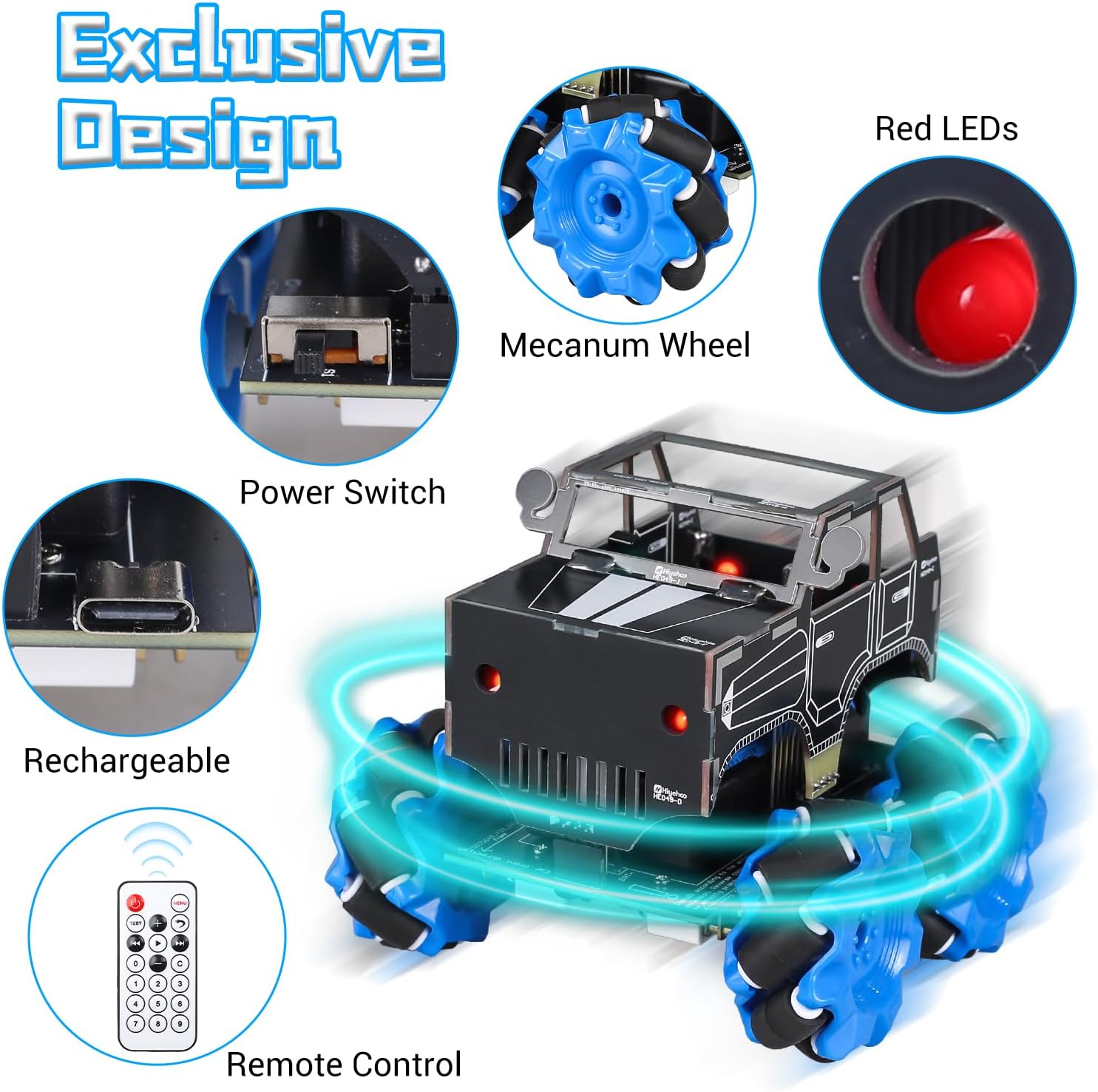 360° Rotating RC Car Soldering Kit, PEMENOL DIY Drifting Robot Car Soldering Practice Projects, for Teens Aged 15+ School Learning STEM Education Present with Color-Printed Manual