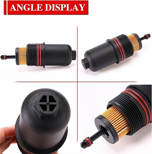 Miniatura 2 de FT4Z-6A832-C Tapa de filtro de aceite para Ford Fusion 2017-2020 y 2015 2016 2017 2018 2019 2000 F150 2.7L V6