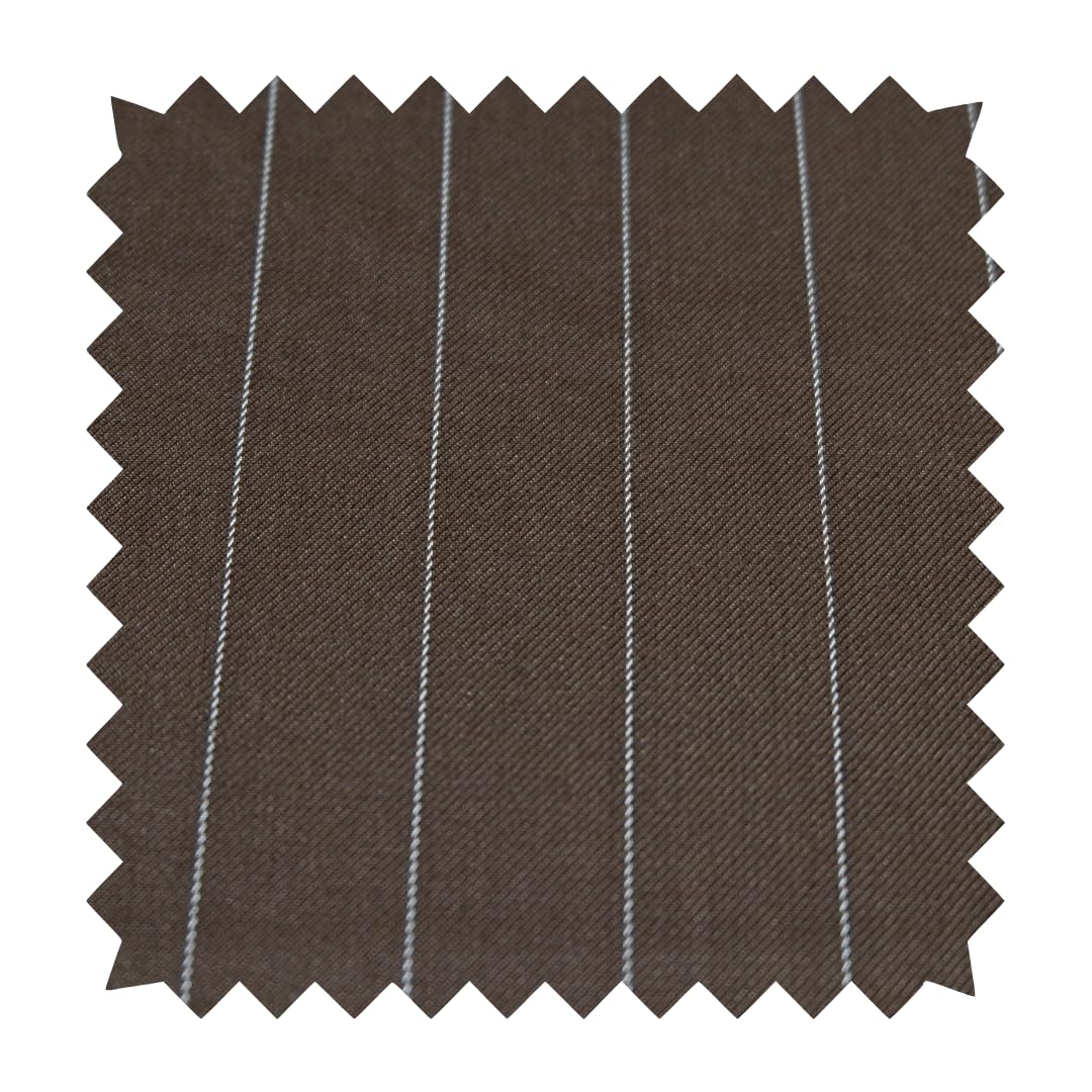 canetti italy Premium Unstitched Brown Striped Suiting Fabric – Ideal for Custom Tailored Suits – 2 Ply Luxury Poly Rayon Fabric – Rich Texture, Sophisticated Finish-picture-21