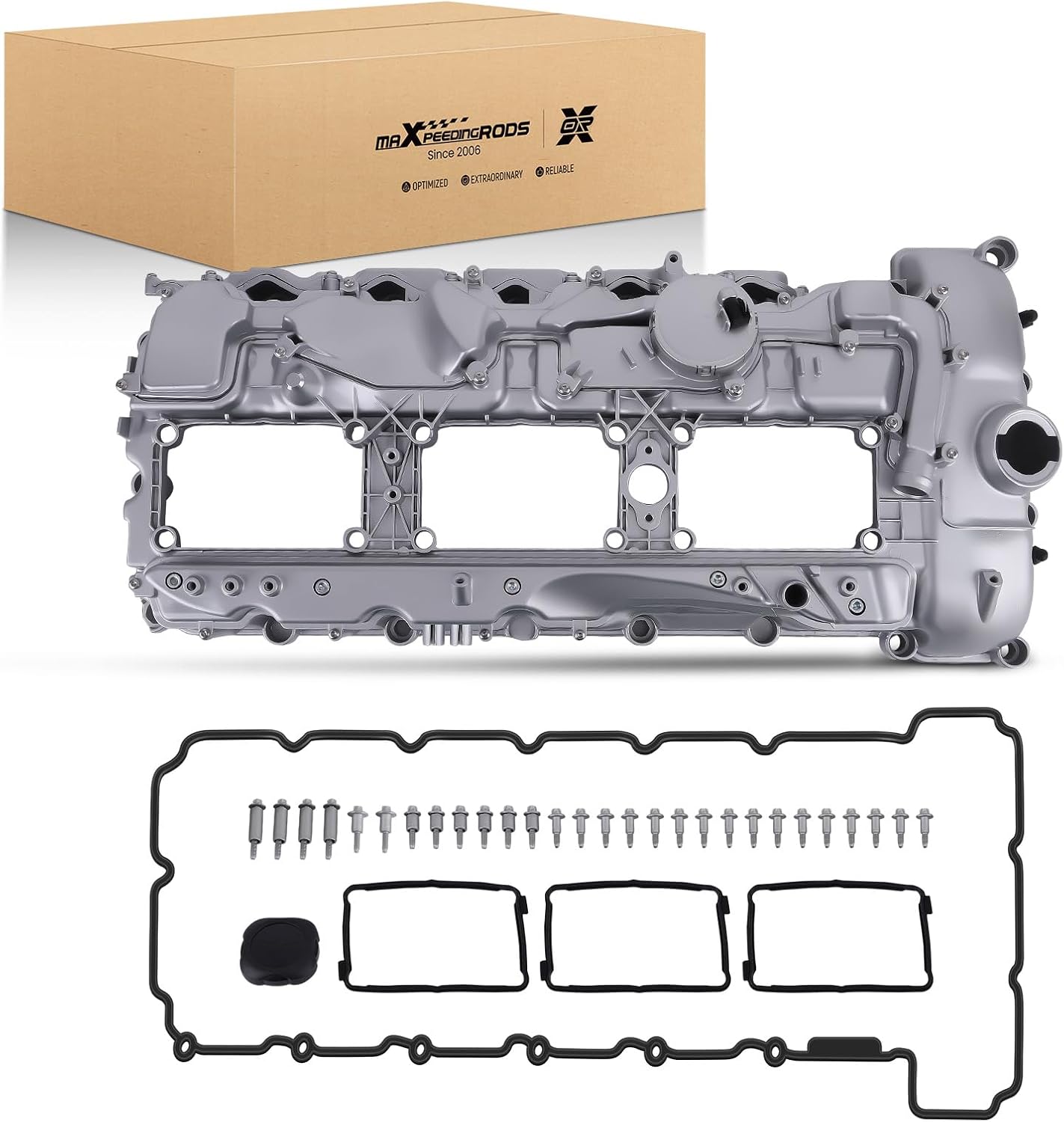 Aluminum Engine Valve Cover for BMW N55B30 3.0L Engine for BMW X3 X5 X6 335i 535i xDrive 535i GTxDrive 2011-2014, for BMW 740i 2013-2014 Replacement 11127570292