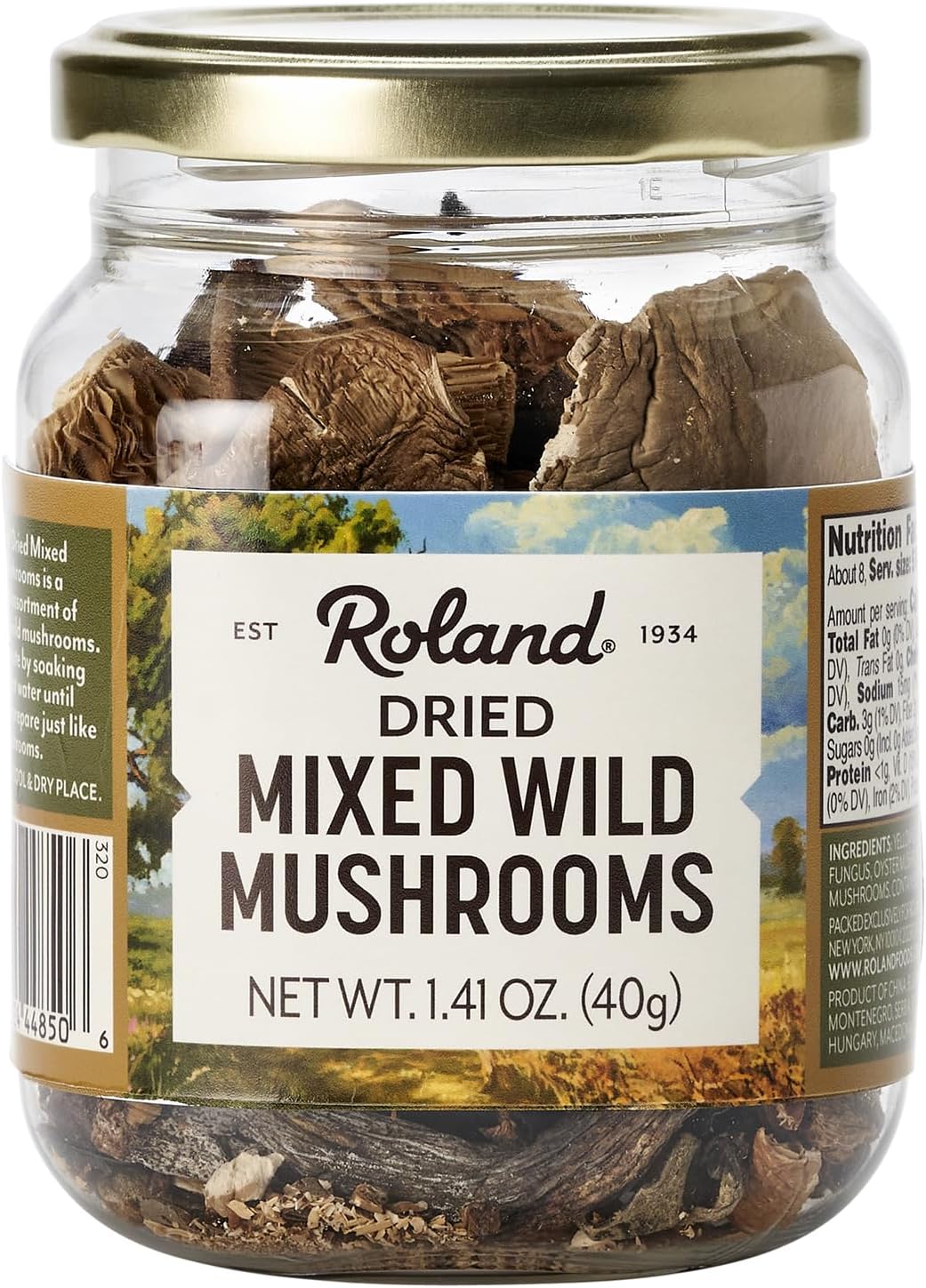 Roland Foods Premium Dried Mixed Wild Mushrooms, Specialty Imported Food, 1.41-Ounce Jar