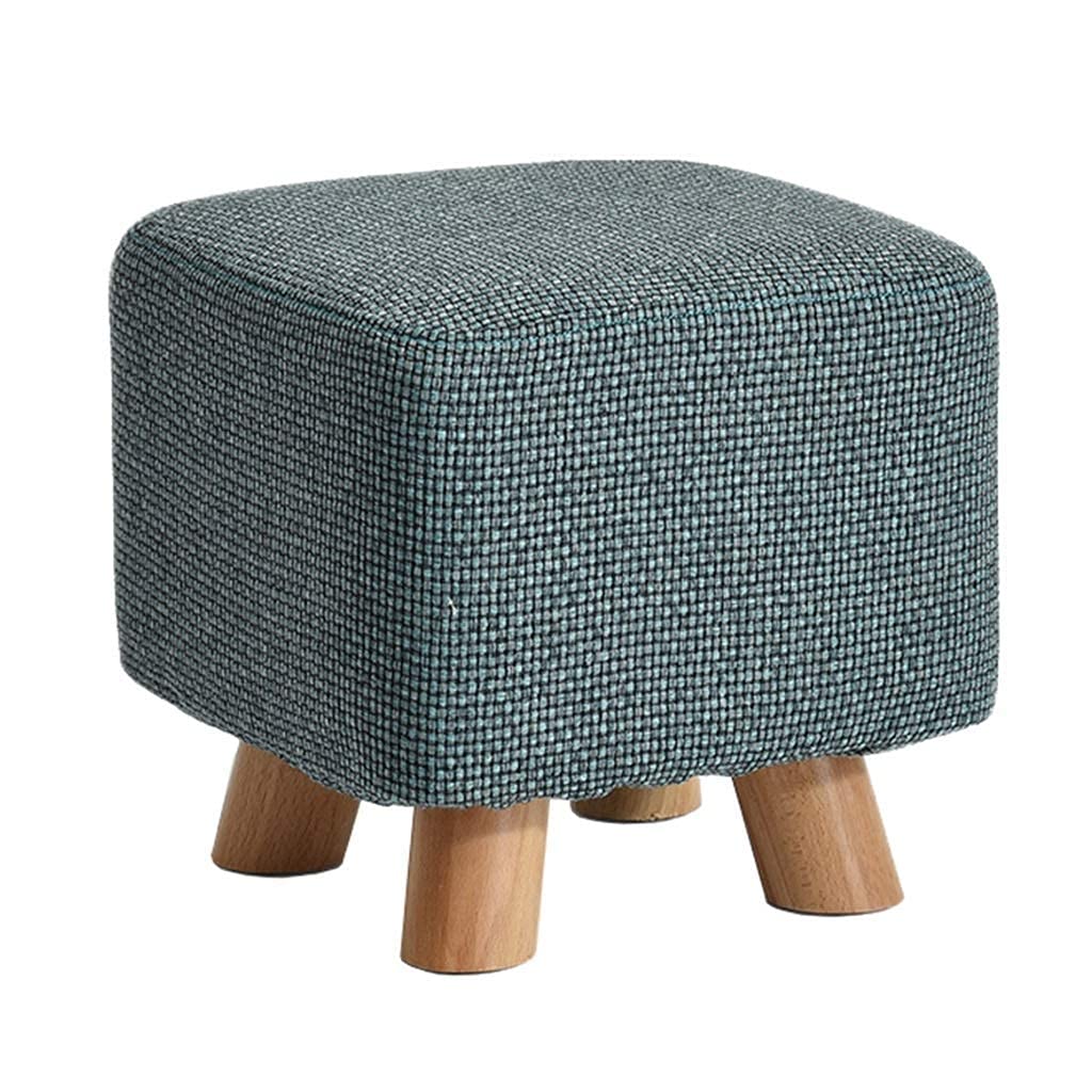 Tabouret de maquillage en bois massif avec assise carrée rembourrée
