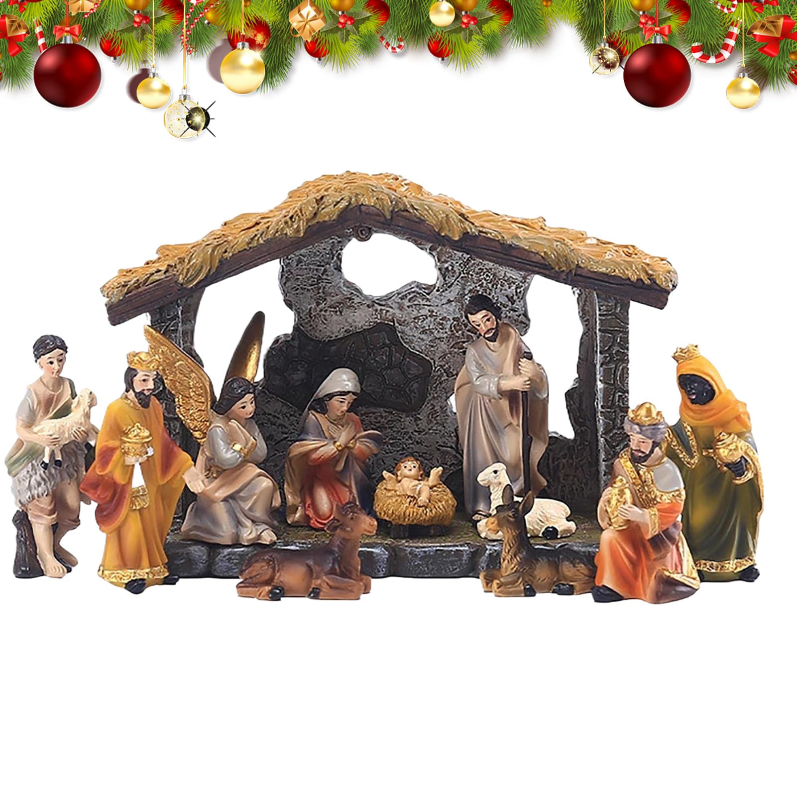 Figurines de Nativité stables et miniatures pour crèche de Noël chrétienne authentique