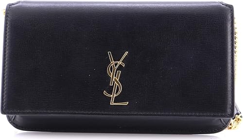 Saint Laurent, Pre-Loved Classic Monogram Phone Holder Shoulder Bag Leather, Black