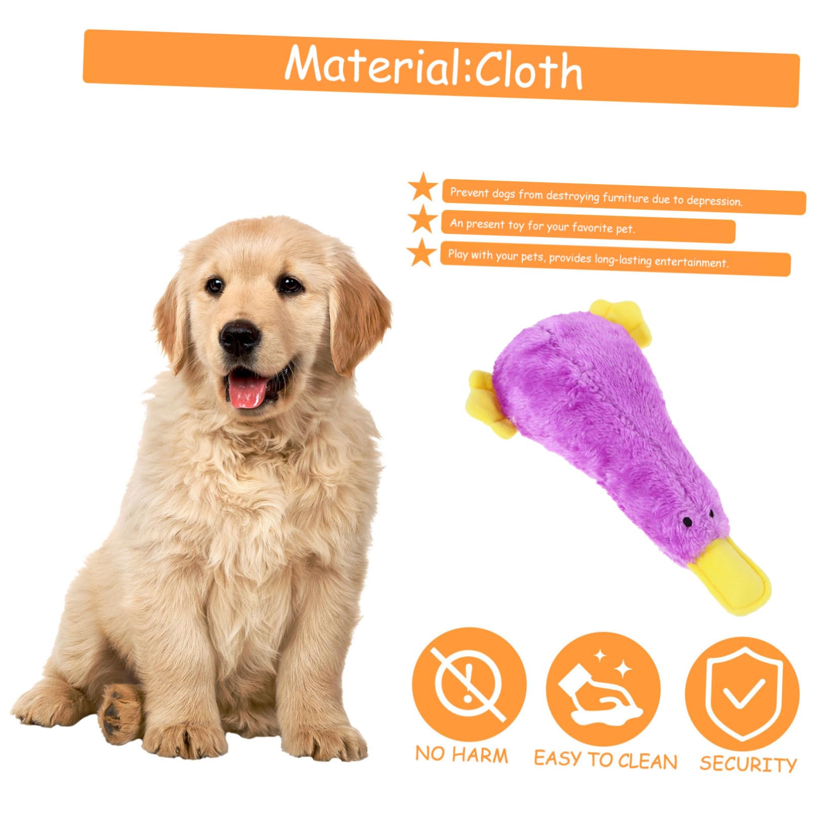 BESTonZON Jouet Peluche Chien Qui Couine Jouet à Mâcher pour Chiot Forme Oiseau Motif Dessin Animé