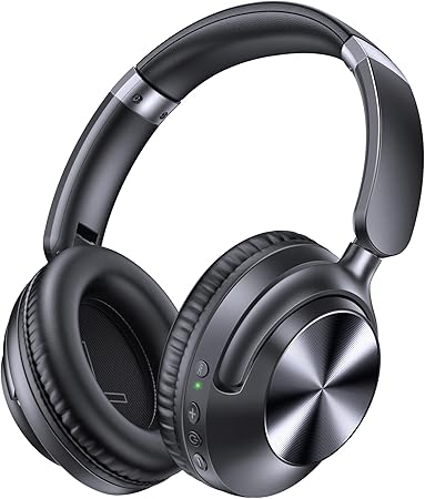TAGRY Hybrid Active Noise Cancelling Headphones 100H Playtime Wireless Bluetooth Over Ear Headphone with Fast Charging Hi-Res Audio Comfort Earcups Headsets for Home Travel Office Phone PC Black