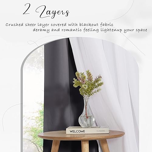 Miniatura 5 de PONY DANCE Paño de cortina opaca de gasa con alzapaños agregados