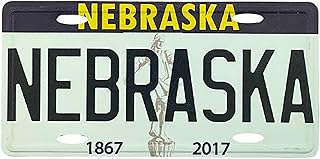 Miniature Magnetic Nebraska License Plate, Ideal for Fridge and Office Decor, Collectible Souvenir, 1.75 by 3.5 Inches
