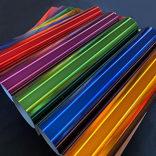 Miniatura 4 de Tvinyl Warehouse Vinilo de transferencia de calor HTV de 12 x 10 pulgadas para ropa, color rojo, verde, azul, morado y naranja (paquete de 5)