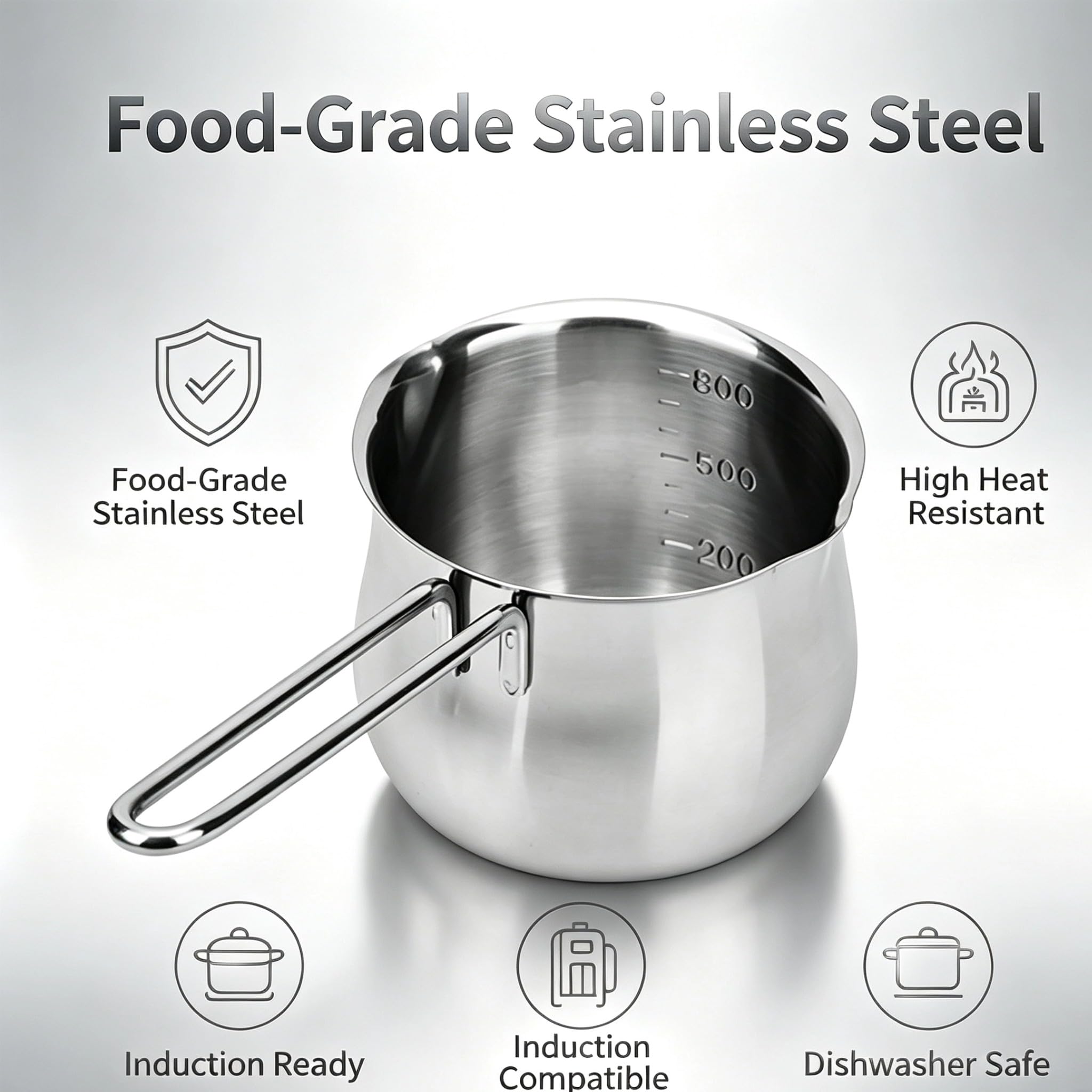 Amazon.com: Stainless Steel Milk Pan 4.9in,Mini Saucepan for
