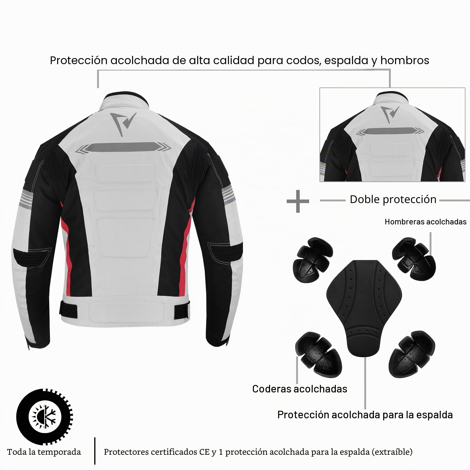 Chaqueta de motocicleta impermeables CE Armor Cordura Motocicleta Chaquetas a prueba de viento Equipo de protección de cuerpo completo