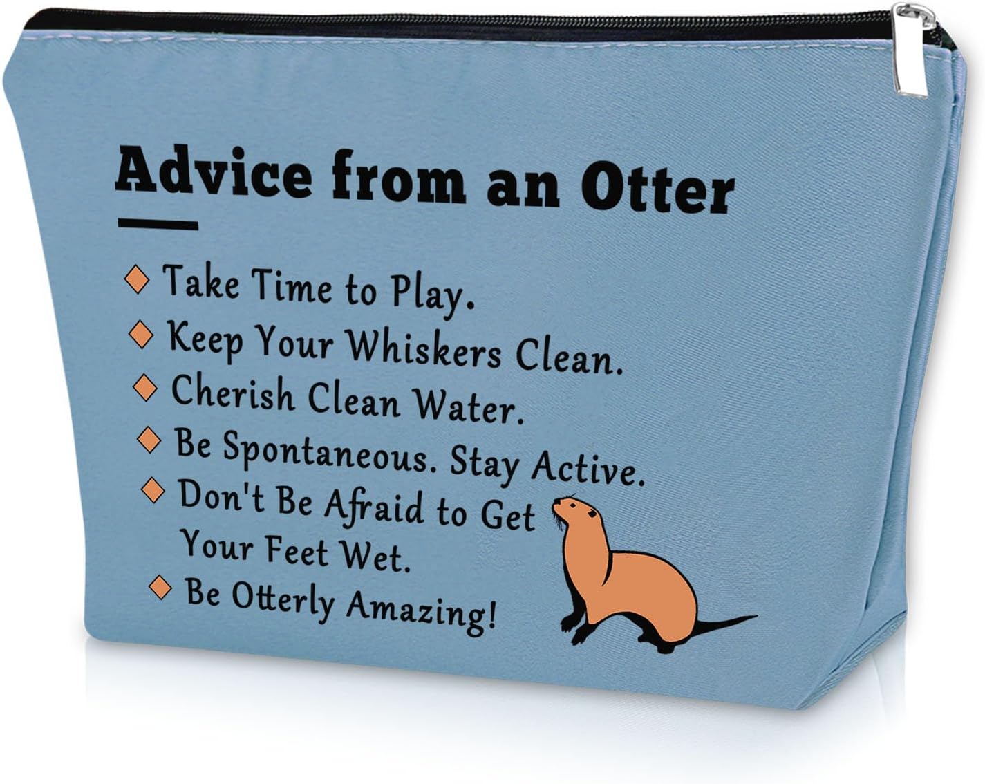 Otter Gifts for Otter Lovers Blue Makeup Bag Sea Otter Gifts for Girls Otter Themed Birthday Gifts Cosmetic Bag Animal Lover Gifts for Adults Cute Otter Gifts for Mom Aunt Sister Travel Pouch