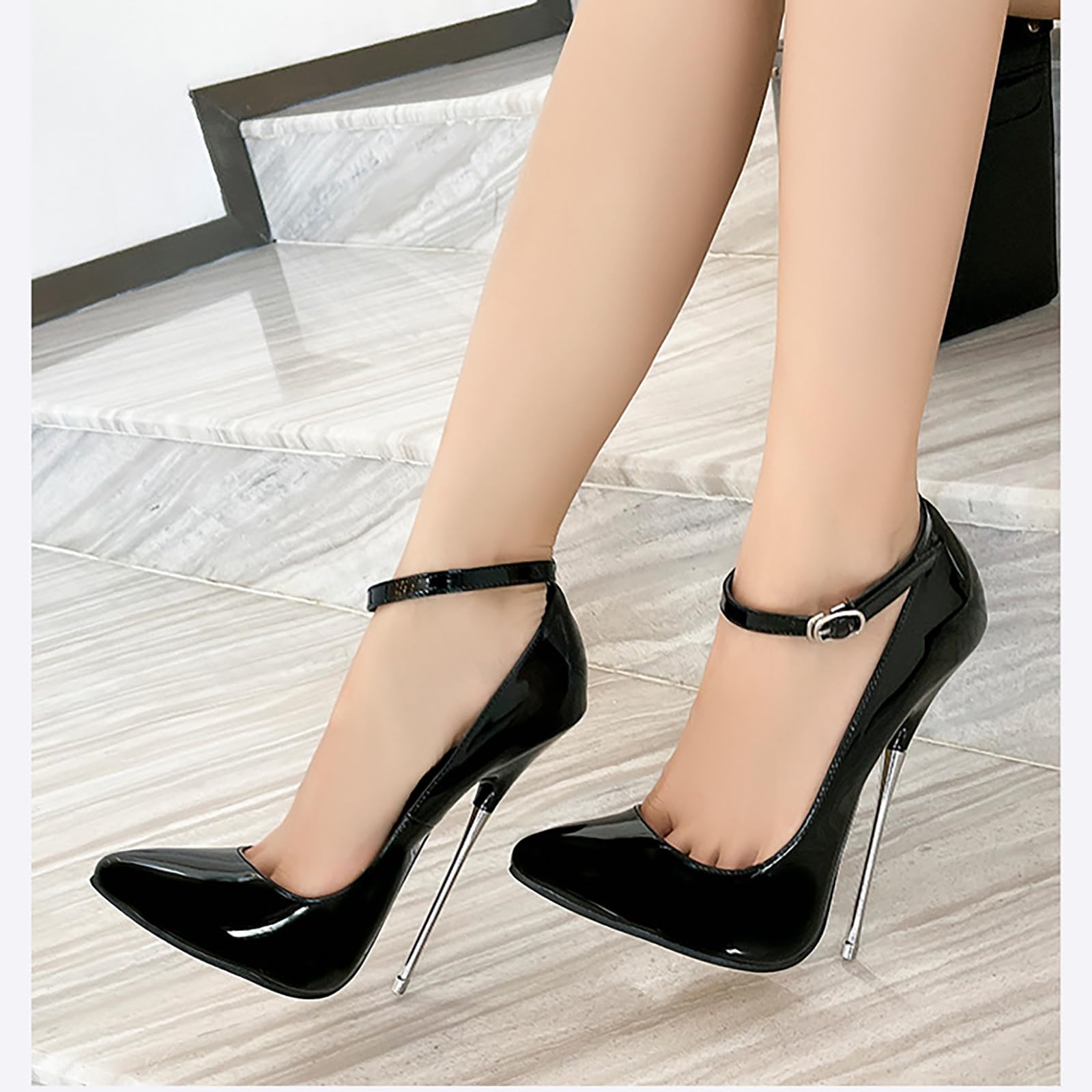 Talons Hauts de 16 cm pour Femmes et Hommes | Escarpins à Talons Aiguilles Grande Taille à Bout Pointu