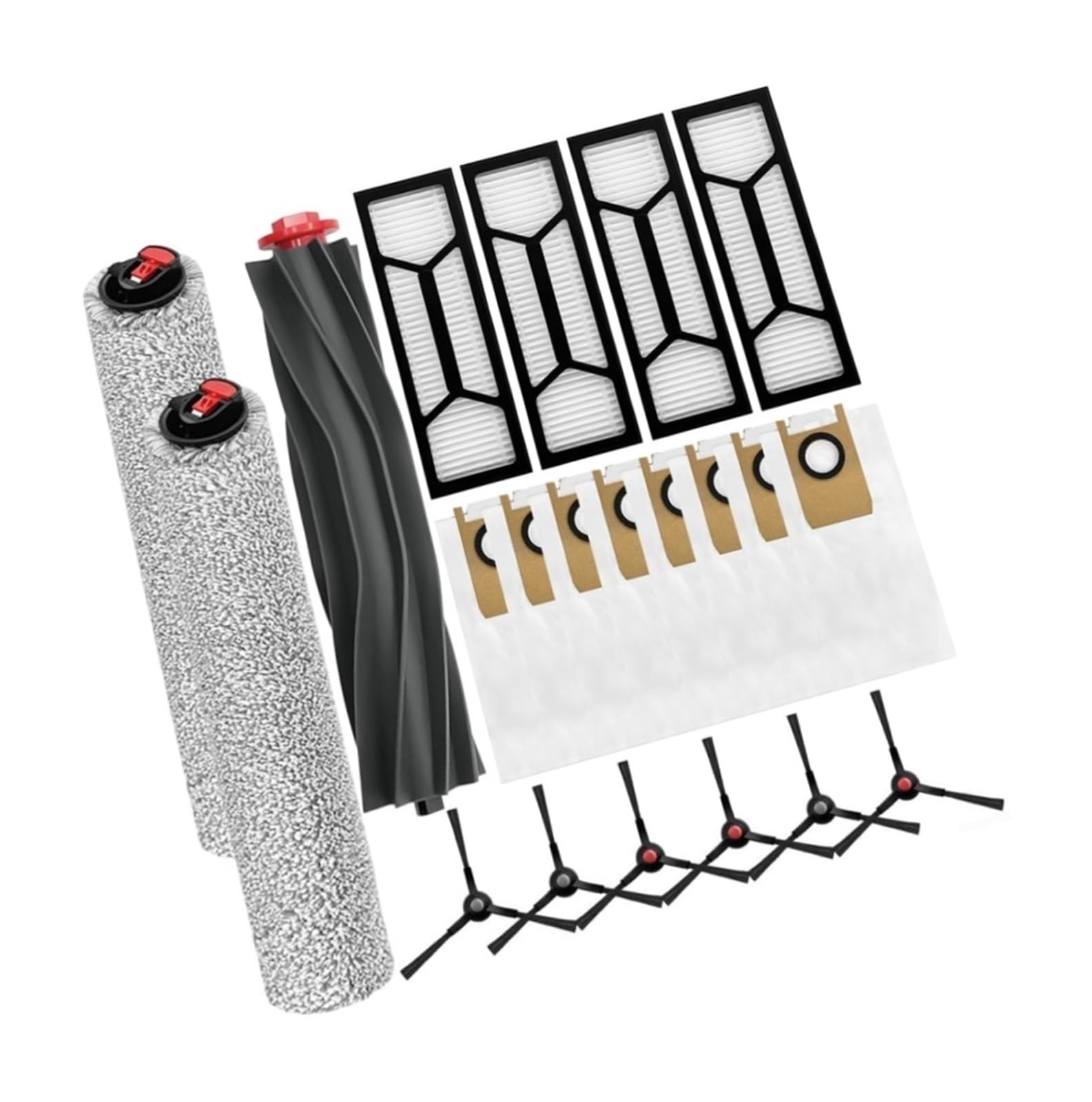 For Eufy for Omni S1 Pro S1 Kit di sostituzione accessori: spazzola principale, spazzole laterali, spazzoloni rotanti, filtri e sacchetti for la polvere for una pulizia efficiente(B)