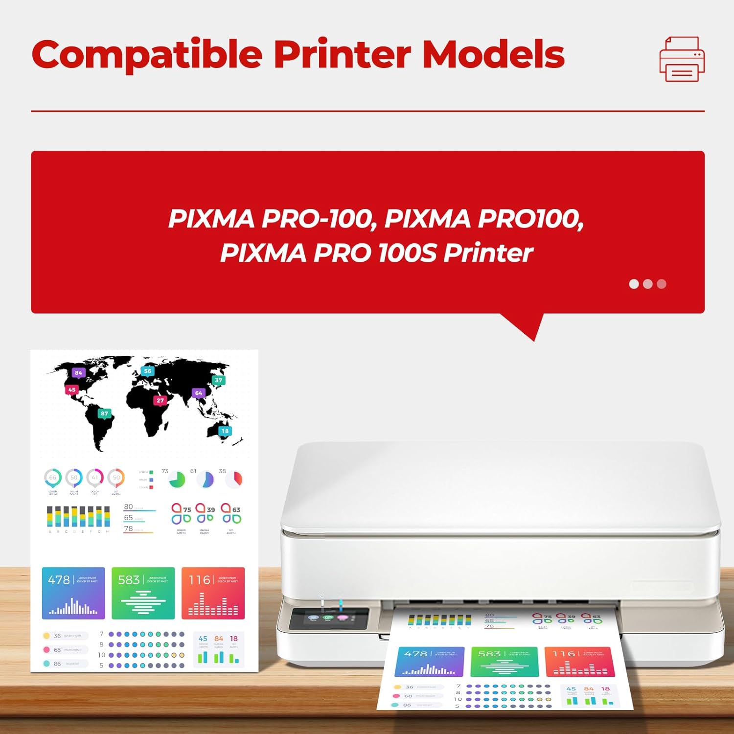 CLI-42 Pro 100 Ink Cartridges Compatible for Canon 42 CLI-42 CLI42 Ink Cartridges Value Pack Compatible for Canon pro-100 Ink Cartridge for PIXMA Pro 100 Pro-100 Pro100s Pro100 Printers (8 Pack)