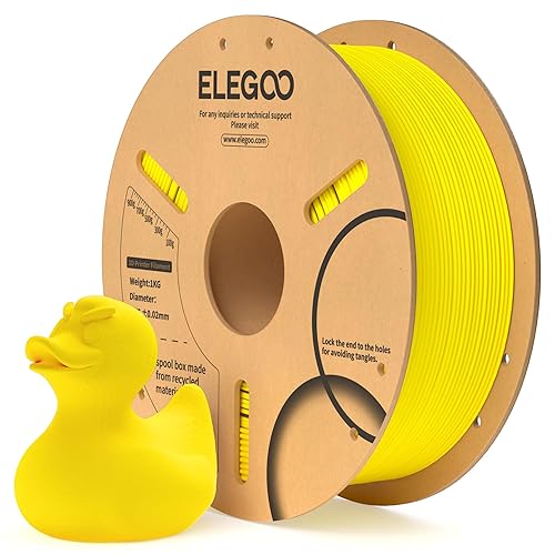 ELEGOO Filamento PLA 1.75 1KG Amarillo, Filamento para Impresora 3D, Precisión Dimensional +/- 0.02mm, Carrete Filamento 3D,para Mayoría Impresoras 3D - Amarillo, 1KG