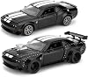 1:36 Assembled Car Model for 2022 Dodge Challenger SRT Hellcat, Zinc Alloy Vehicle Toy Kit,Educational Building Blocks Toys Birthday Gift for Children (Black)