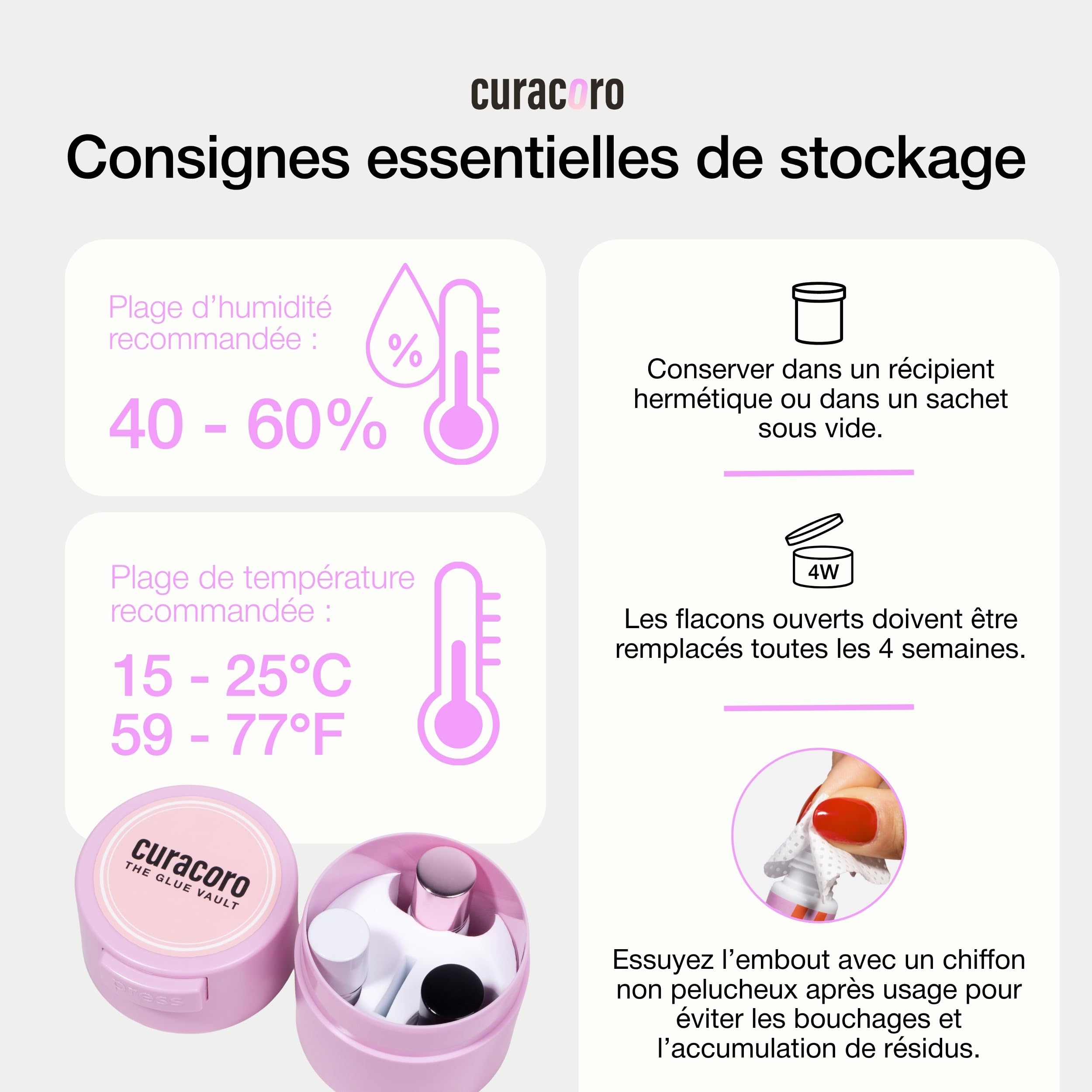 Curacoro colle à cils professionnelle – Adhésif extra-fort pour usage en salon,noir & transparent, séchage 0,5-3 sec, 5ml, tenue 7-8 semaines – réservé aux technicien(ne) s certifié(e) s