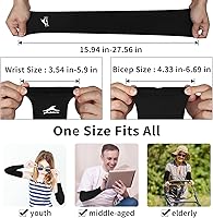 Vista 6 de Achiou Mangas de Brazo de Seda de Hielo Refrigerante, Mangas de Protección Solar UV de Verano, de Compresión UPF 50+ para Mujeres, Voleibol