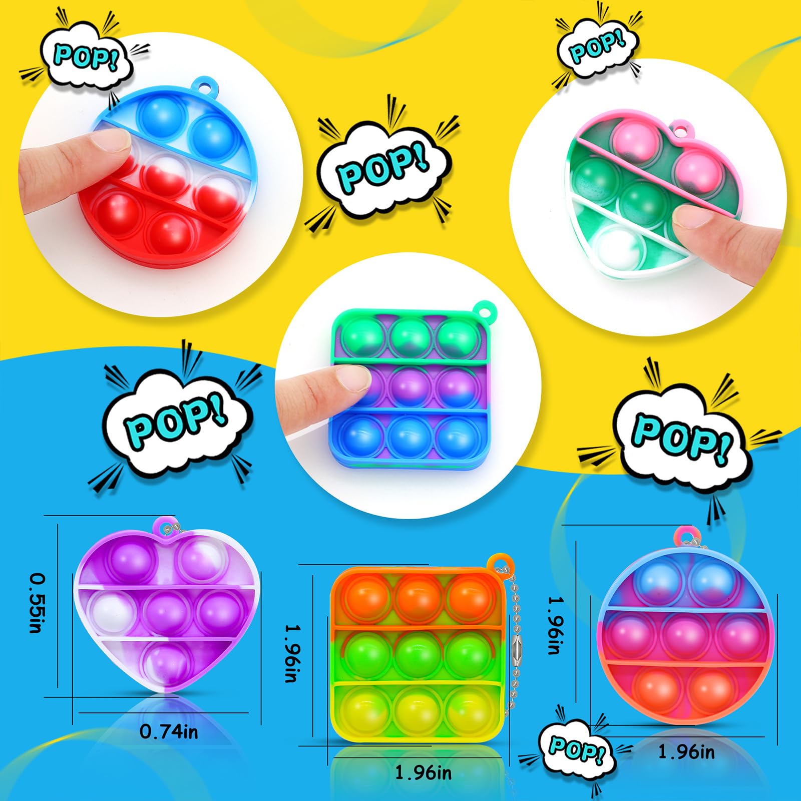 JOYIN Lot De 25 Jouets Pop Fidget – Bracelets Sensoriels Anti-Stress, Cadeaux Pour Enfants 4-8 Ans, Sacs De Fête Et Anniversaires