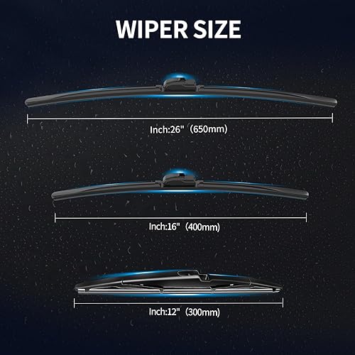 Miniatura 3 de GARDIMU Escobillas de repuesto para limpiaparabrisas Kia Sorento 2016, 2017, 2018, 2019 y 2020, 3 piezas de limpiaparabrisas delantero y trasero de