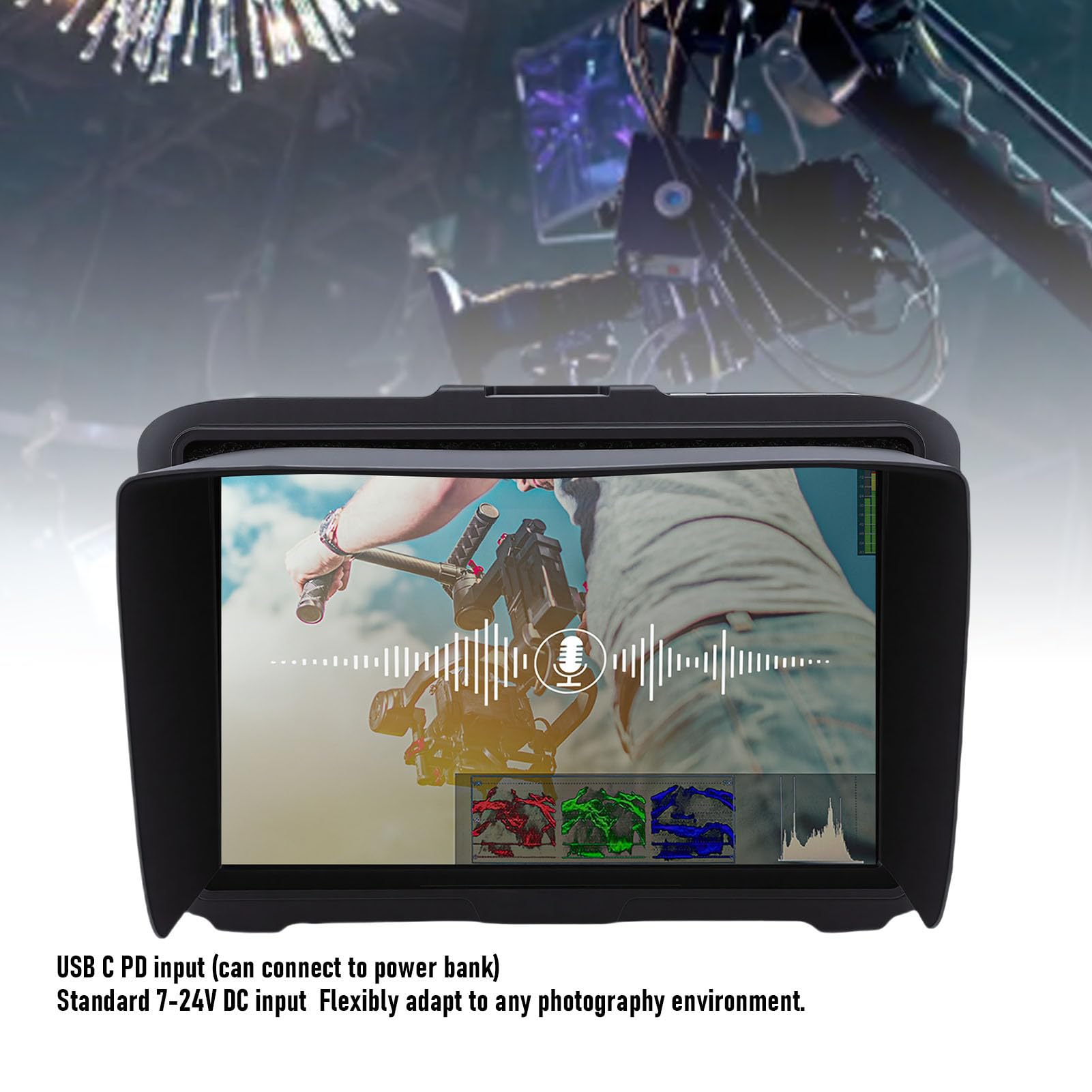 Sxhlseller Monitor da Campo per Fotocamera FHD da 7" | HDMI 2.0 4K 60Hz con Strumenti Professionali, Controllo Vocale e Opzioni di Alimentazione Multiple per Fotografia e Videogra