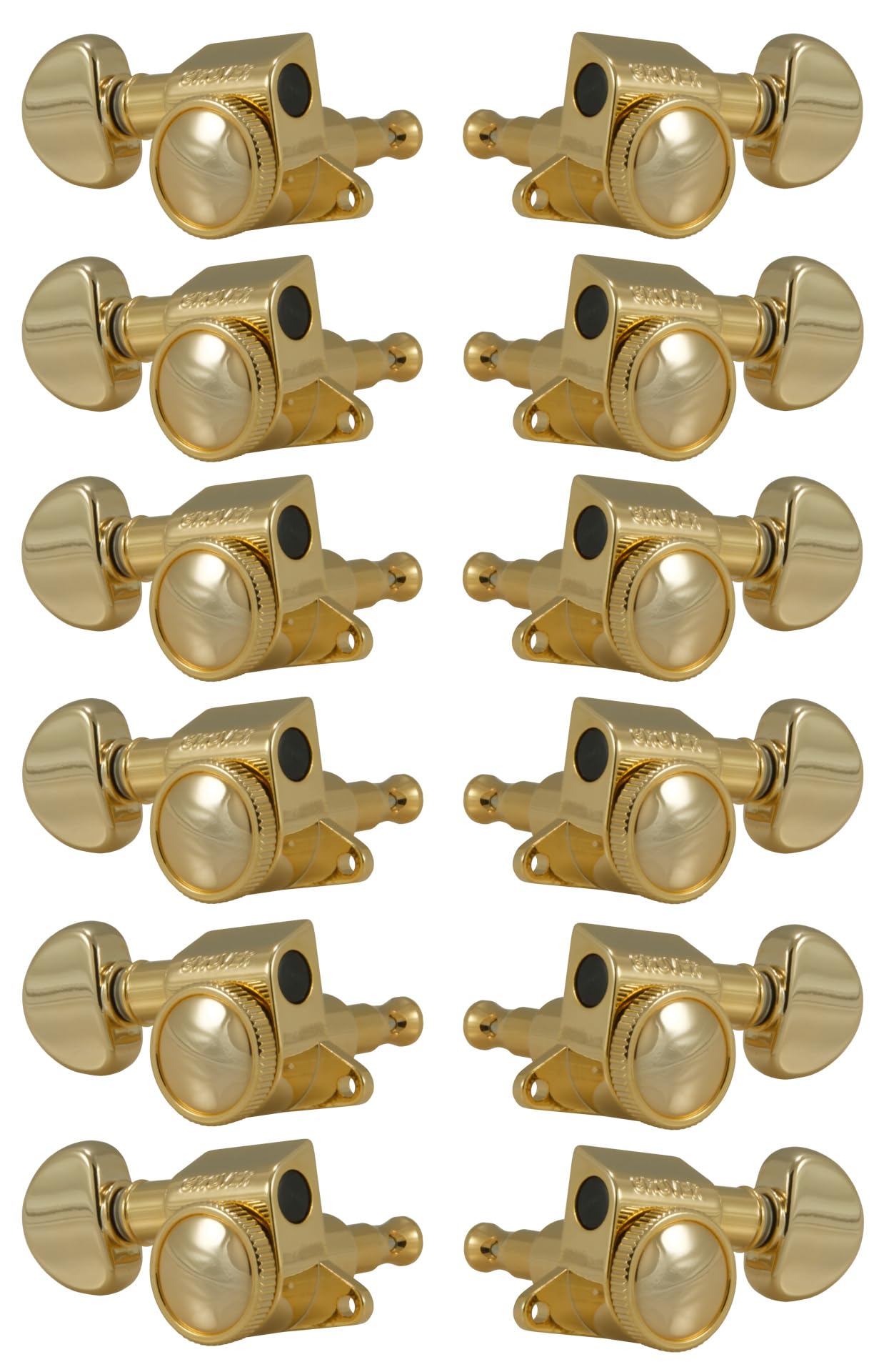 Grover 505G12 - Mini Rotomatics Rotomatics - Teste per chitarra a 12 corde, 6 + 6, oro
