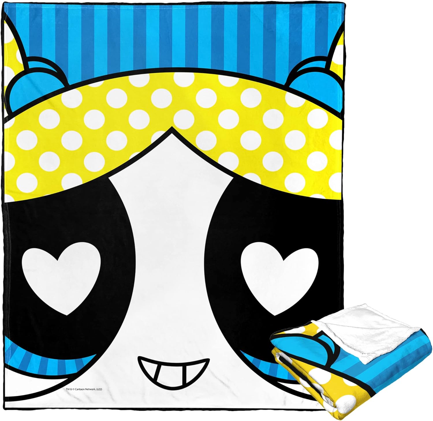 Northwest Powerpuff Girls Silk Touch Throw Blanket, 50" x 60", Bubbles Heart Eyes