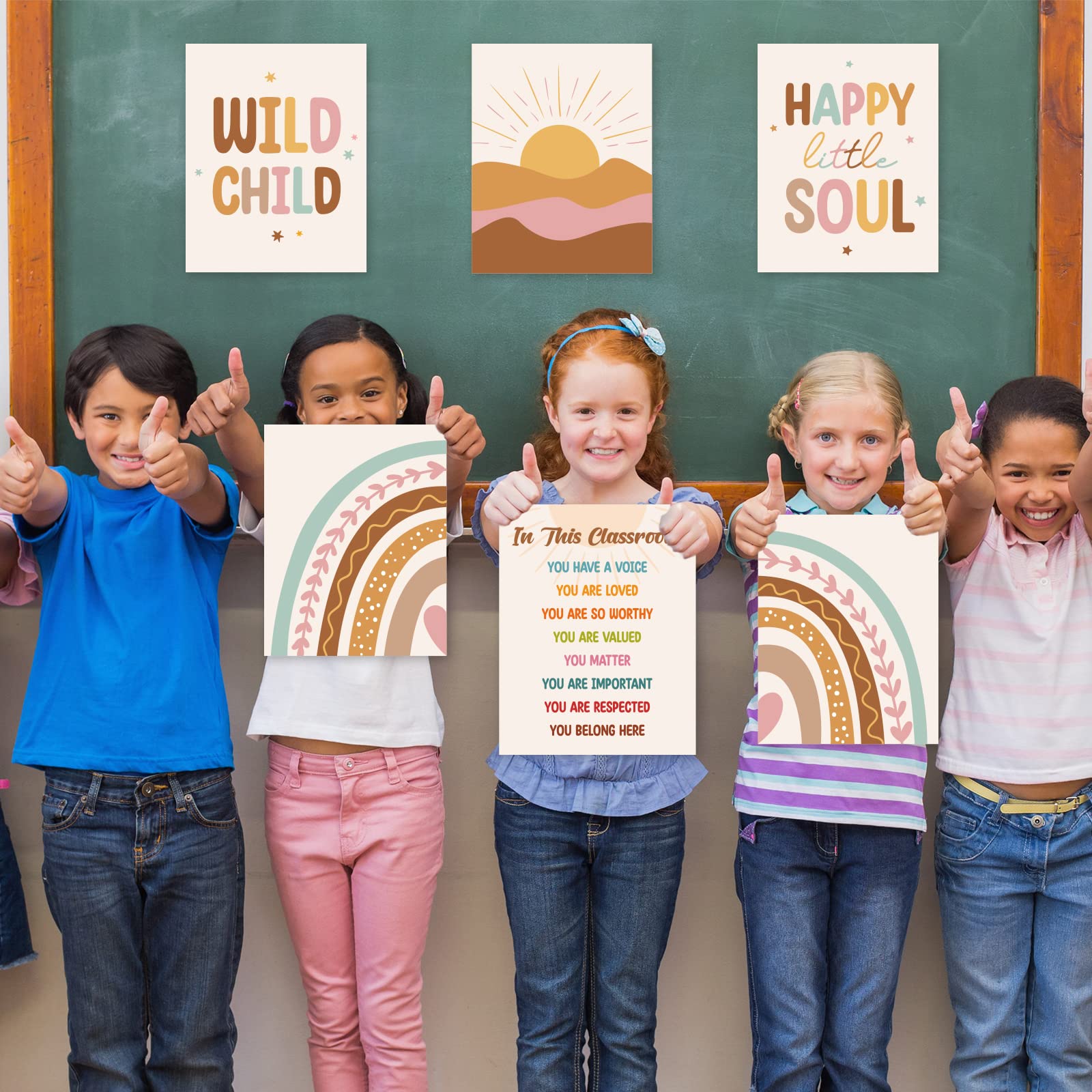 36 Stück Boho Regenbogen Namensschilder – Ausschnitte Für Pinnwand-Deko Im Klassenzimmer (13x7,6 Cm)
