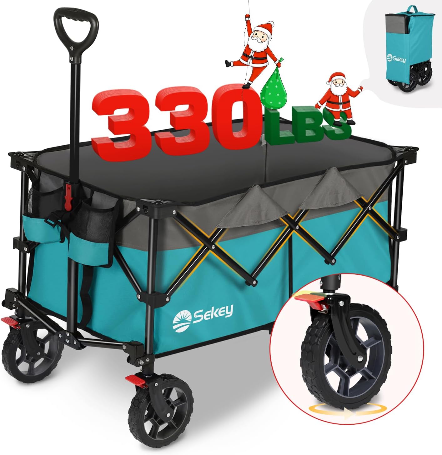 Sekey Collapsible Foldable Wagon with 330lbs Weight