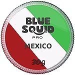 Blue Squid Face Paint Water Based Single Cake Professional Face & Body Paint - Water Activated, Kids Adults Face Painting for Costume, Halloween Makeup, Cosplay - Green, White, Red Face Paint 30g